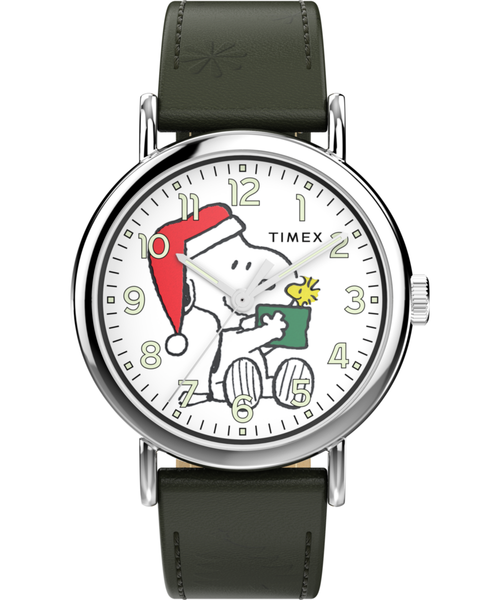 Timex Peanuts x Timex Weekender Holiday Dial 40mm Leather Strap Watch