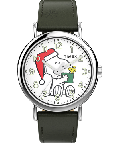 Timex Peanuts x Timex Weekender Holiday Dial 40mm Leather Strap Watch