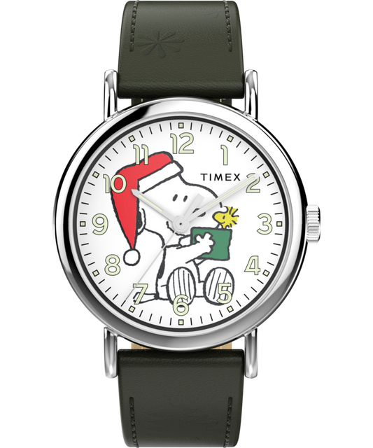 Timex Peanuts x Timex Weekender Holiday Dial 40mm Leather Strap Watch