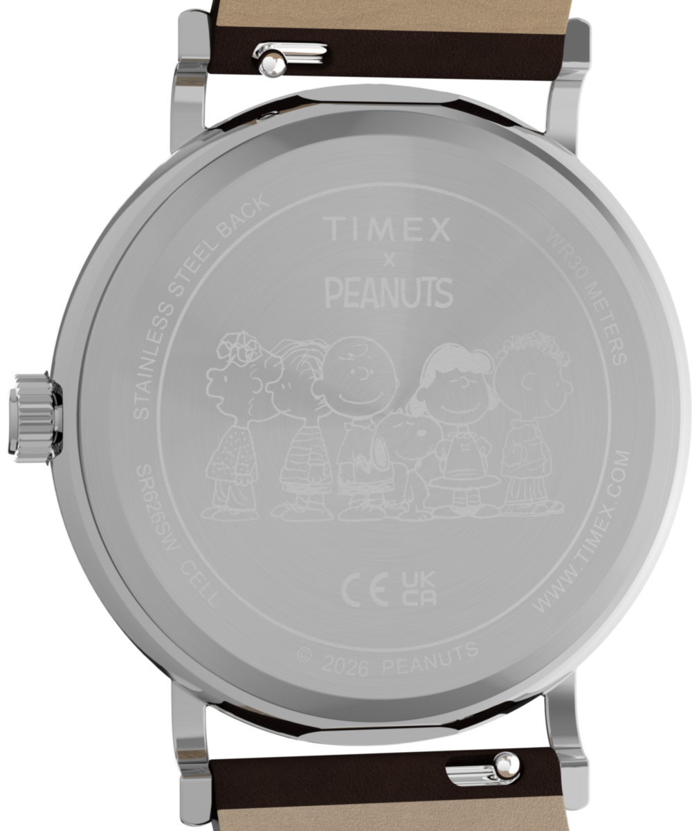 Timex Peanuts x Timex Weekender Baseball 38mm Leather Strap Watch