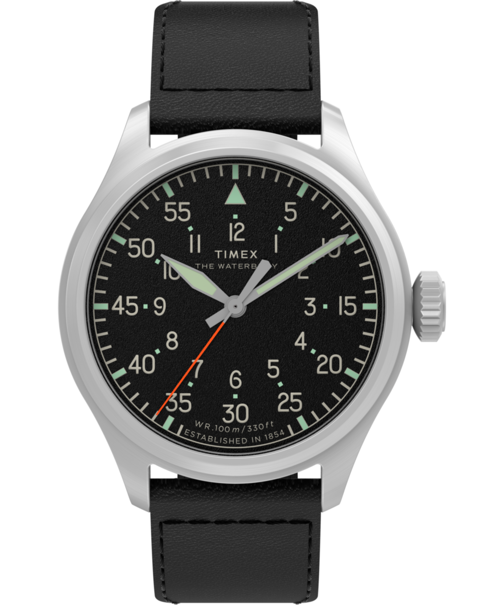 Timex Waterbury Ace 41mm Leather Strap Watch