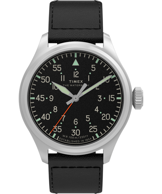 Timex Waterbury Ace 41mm Leather Strap Watch