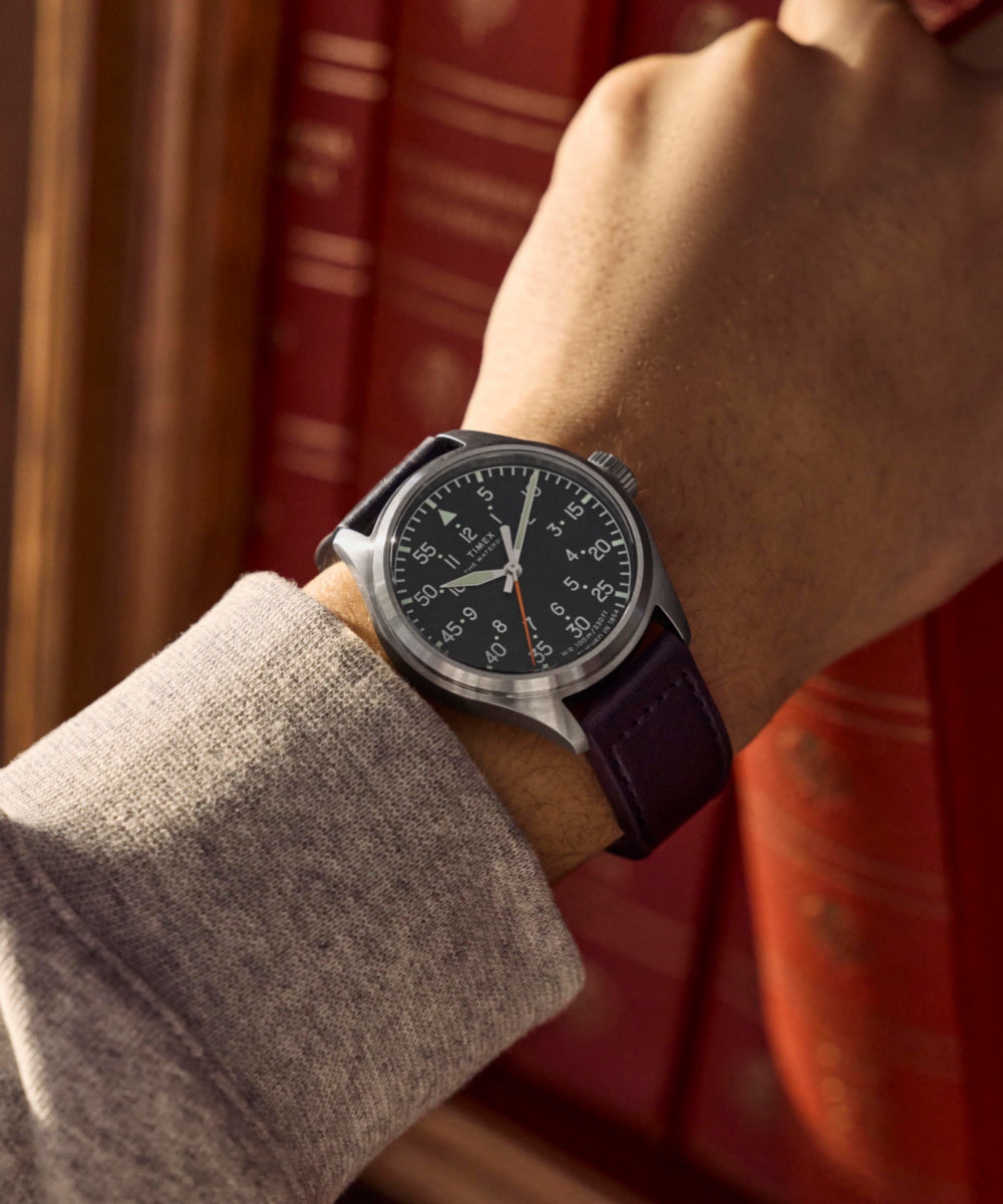 Timex Waterbury Ace 41mm Leather Strap Watch