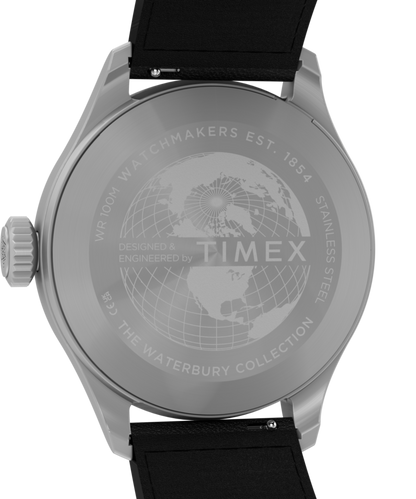 Timex Waterbury Ace 41mm Leather Strap Watch