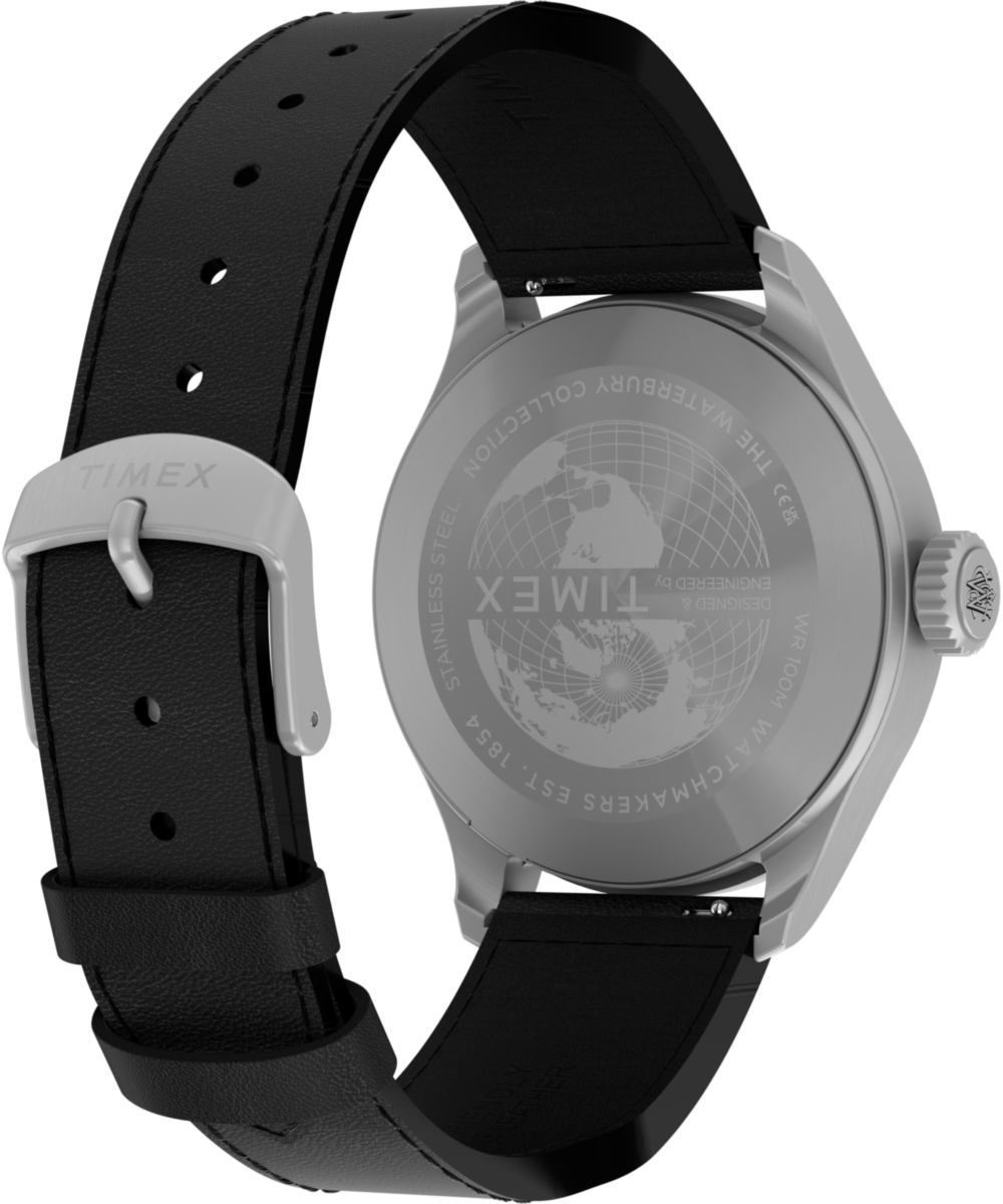 Timex Waterbury Ace 41mm Leather Strap Watch