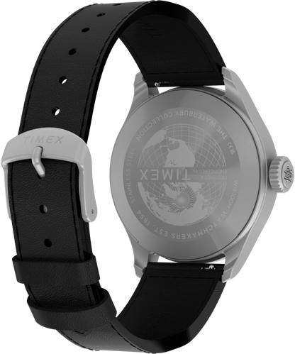Timex Waterbury Ace 41mm Leather Strap Watch