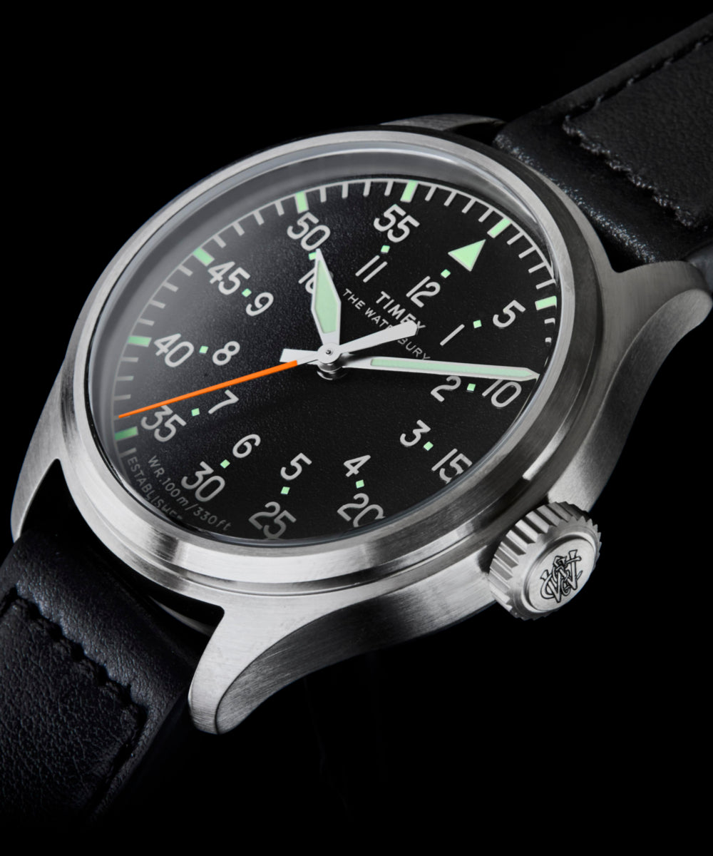 Timex Waterbury Ace 41mm Leather Strap Watch