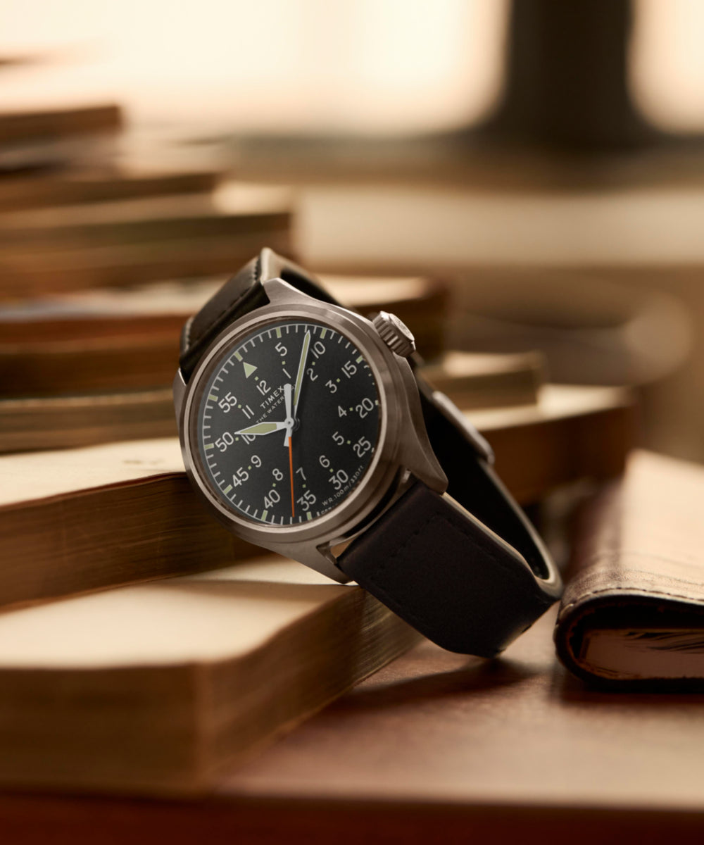 Timex Waterbury Ace 41mm Leather Strap Watch