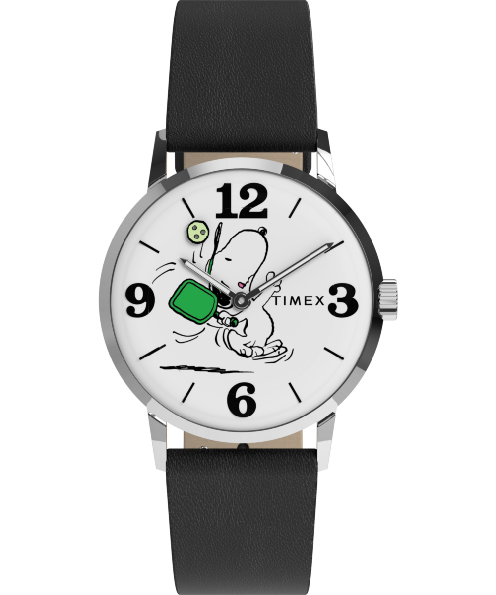 Timex Peanuts x Timex Marlin Pickleball 38mm Leather Strap Watch