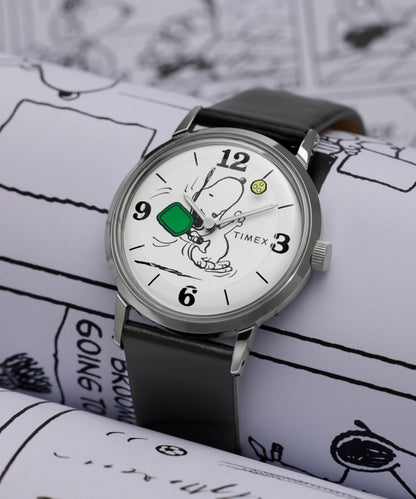 Timex Peanuts x Timex Marlin Pickleball 38mm Leather Strap Watch