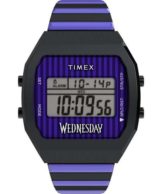 Timex Timex x Wednesday T80 36mm Stainless Steel Black and Purple Expansion