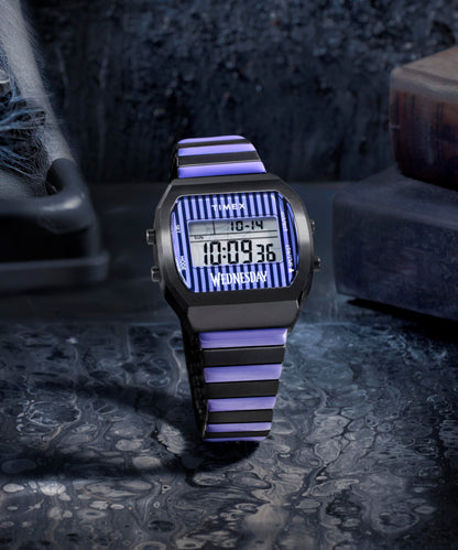 Timex Timex x Wednesday T80 36mm Stainless Steel Black and Purple Expansion