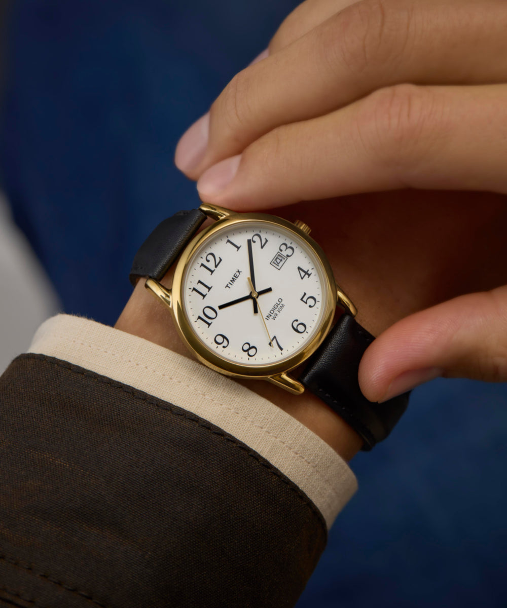 Timex Easy Reader 35mm Leather Strap Watch