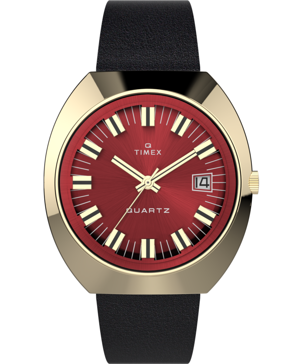 Timex Q Timex 1972 Reissue 39mm Leather Strap Watch