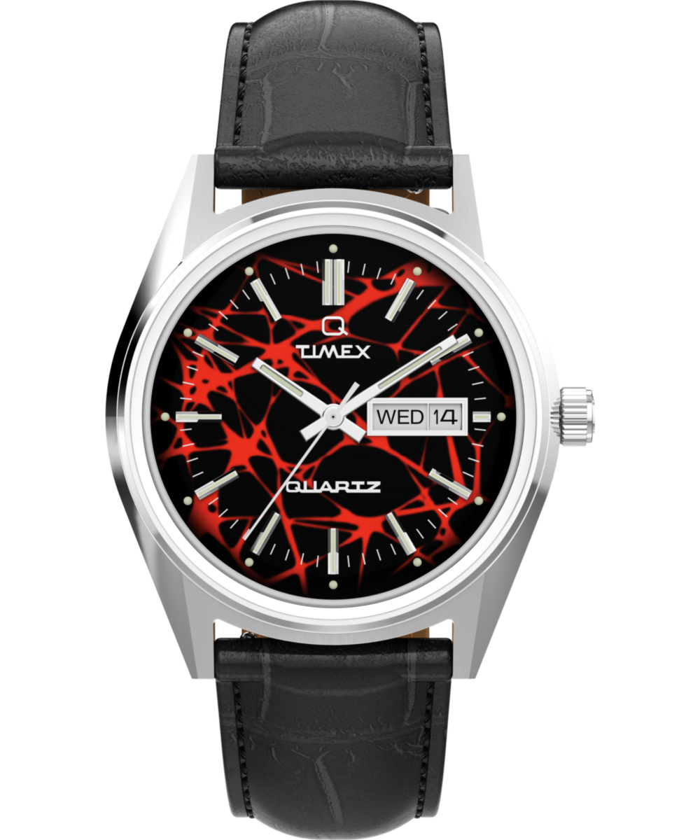 Timex Q Timex Red Vega 1978 Reissue 38mm Leather Strap Watch
