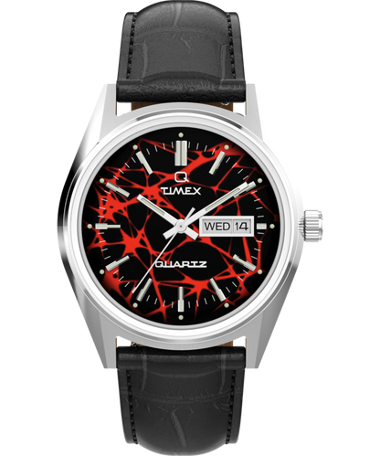 Timex Q Timex Red Vega 1978 Reissue 38mm Leather Strap Watch