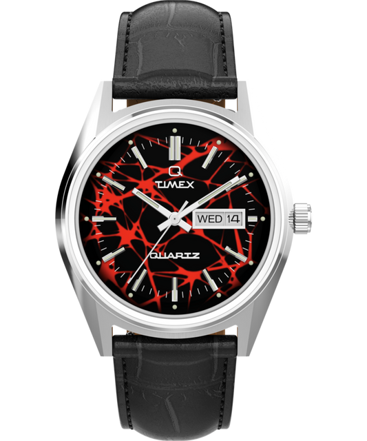 Timex Q Timex Red Vega 1978 Reissue 38mm Leather Strap Watch