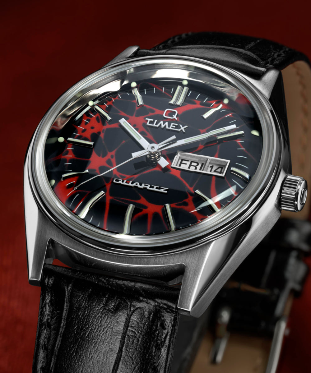 Timex Q Timex Red Vega 1978 Reissue 38mm Leather Strap Watch