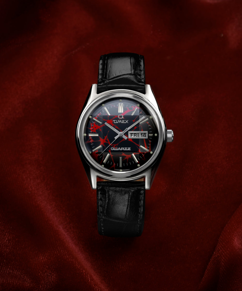 Timex Q Timex Red Vega 1978 Reissue 38mm Leather Strap Watch