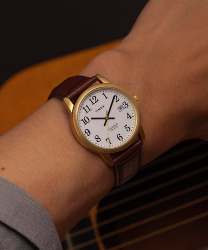 Timex Easy Reader 35mm Leather Strap Watch
