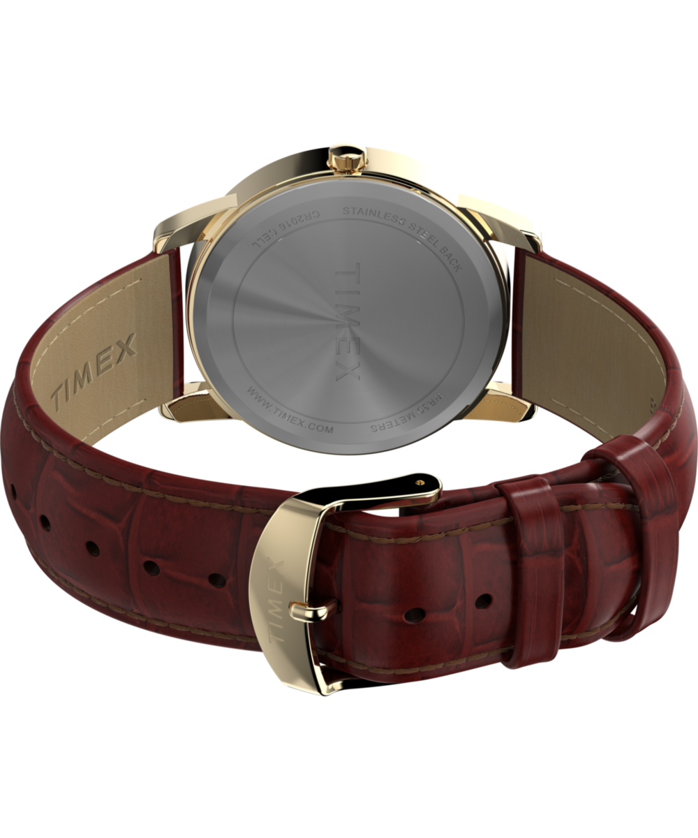 Timex Easy Reader 35mm Leather Strap Watch