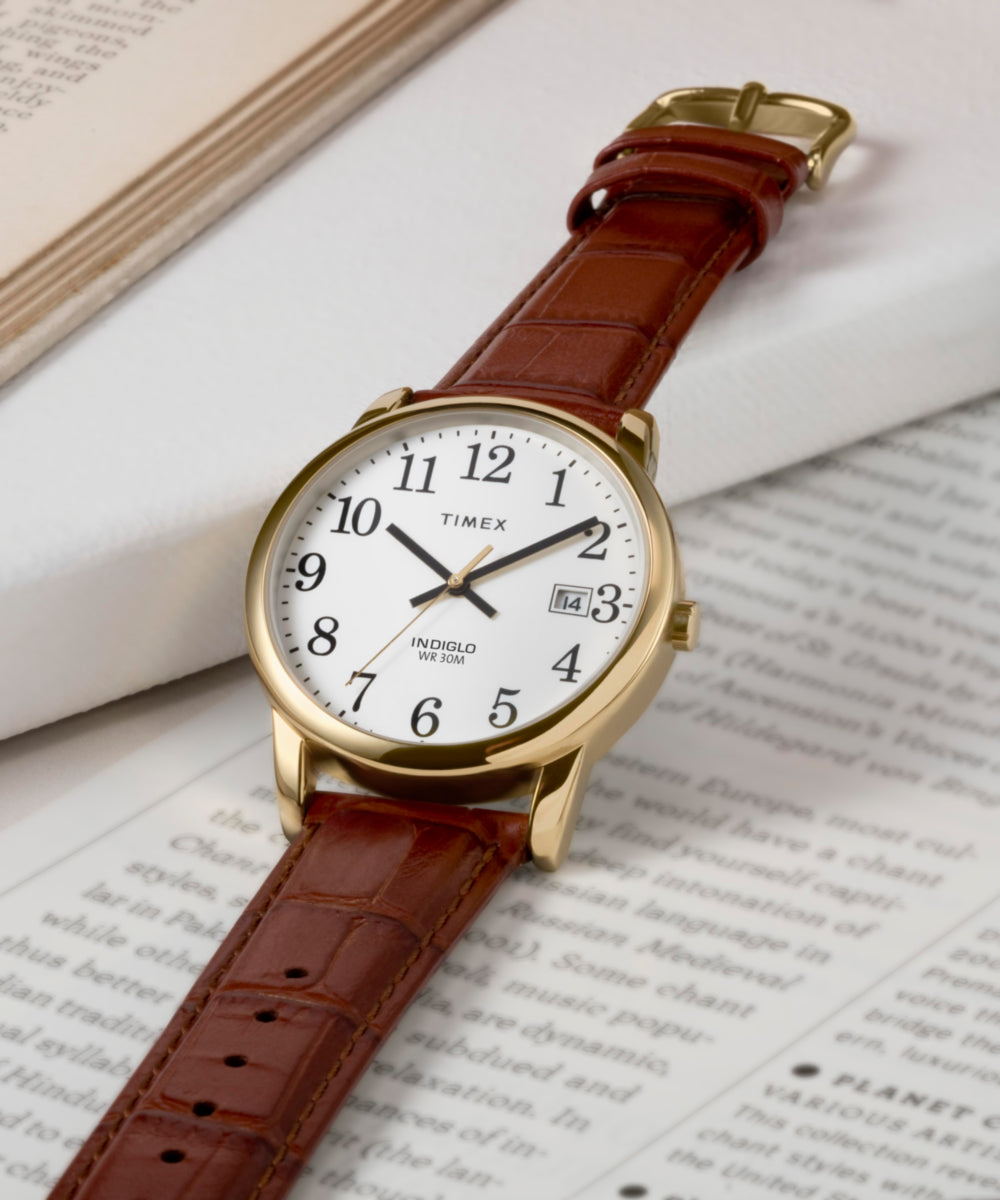 Timex Easy Reader 35mm Leather Strap Watch