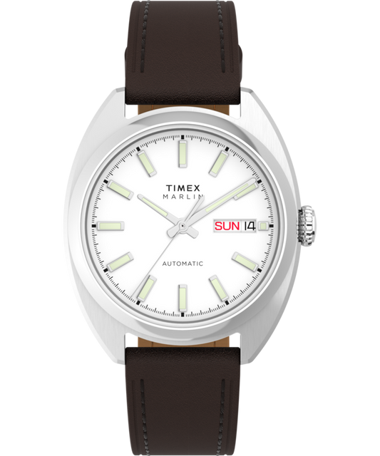 Timex Marlin Draper Automatic 37mm Leather Strap Watch