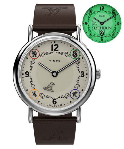 Timex Harry Potter x Timex Weekender Slytherin House 38mm Leather Strap Watc